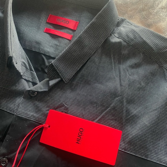 Hugo Boss Erhart Two Tone Shirt Sz L - Picture 5 of 10